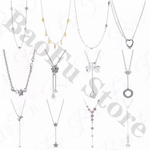 925 Sterling Silver Star Butterfly Clasp Necklace