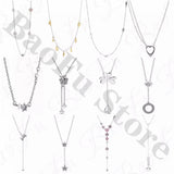 925 Sterling Silver Star Butterfly Clasp Necklace