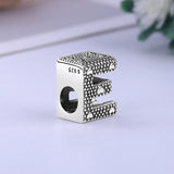 925 Silver A-Z Letter Alphabet Crown Bead Charm Bracelet DIY Jewelry