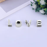 925 Silver A-Z Letter Alphabet Crown Bead Charm Bracelet DIY Jewelry