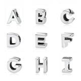 925 Silver A-Z Letter Alphabet Crown Bead Charm Bracelet DIY Jewelry