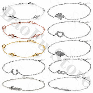 925 Silver Seed Love Silhouette Bracelet Lobster Clasp DIY Jewelry