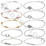 925 Silver Seed Love Silhouette Bracelet Lobster Clasp DIY Jewelry