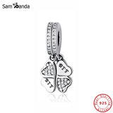 925 Sterling Silver Charm Bead Forever Pendant Charms 2pcs