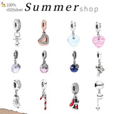 925 Silver Charm Bead Pendant CZ Fit Pandora Bracelets