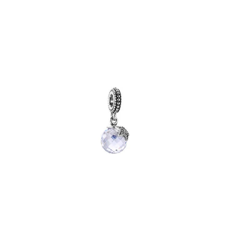 925 Silver Charm Bead Pendant CZ Fit Pandora Bracelets