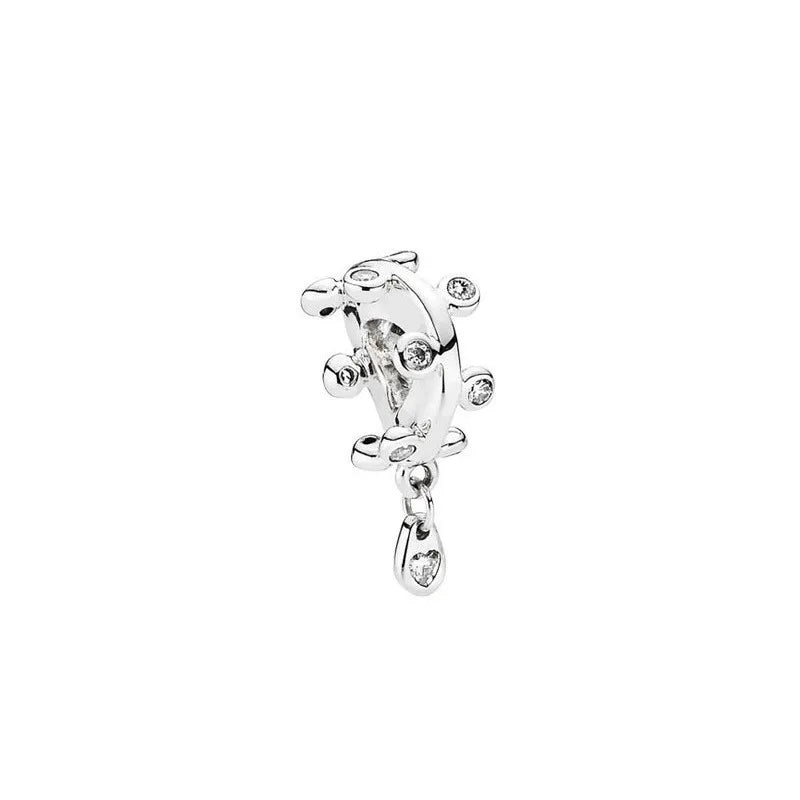 925 Silver Love Heart Charm Bead Pendant for Bracelets Necklaces
