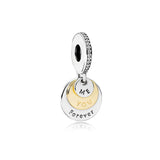 925 Sterling Silver Heart Charm Pendant for Bracelets Necklaces