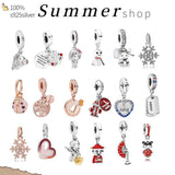 925 Silver Heart Charm Pendant for Bracelets Necklaces