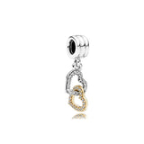 925 Sterling Silver Heart Charm Pendant for Bracelets Necklaces