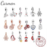 925 Sterling Silver Love Heart Charm Pendant for Bracelets Necklaces
