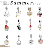 925 Sterling Silver Heart Charm Pendant for Bracelets Necklaces
