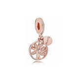 925 Sterling Silver Love Heart Charm Pendant for Bracelets Necklaces