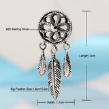 925 Silver Charm Beads Dream Catcher Dangle Charms Bracelet DIY Jewelry