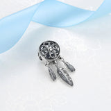925 Silver Charm Beads Dream Catcher Dangle Charms Bracelet DIY Jewelry