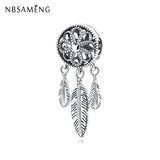 925 Silver Charm Beads Dream Catcher Dangle Charms Bracelet DIY Jewelry