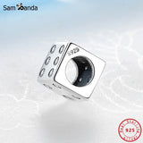 925 Sterling Silver Crystal Dice Charm for Bracelet