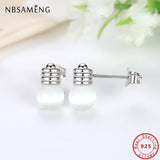 925 Silver Opal Bulb Studs Earrings For Women Gift