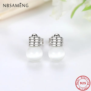 925 Silver Opal Bulb Studs Earrings For Women Gift
