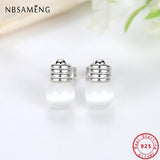 925 Silver Opal Bulb Studs Earrings For Women Gift