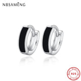 925 Sterling Silver Hoop Earrings Enamel Piercing Earings