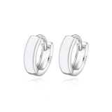 925 Sterling Silver Hoop Earrings Enamel Piercing Earings