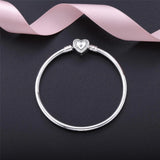 925 Sterling Silver Love Heart Bracelet Logo Edition 1:1 Basic Bracelet