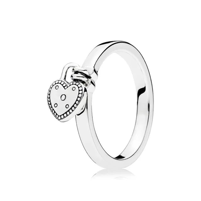925 Sterling Silver pan Ring Lettering LOGO Clover Petal Bow Ring Female