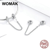 925 Sterling Silver Safety Chain Charm Beads for Bracelet DIY Jewelry Making
