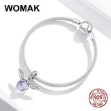 925 Silver Necklace Pendant Purple Glass Elf Ball Charm for DIY Jewelry Making