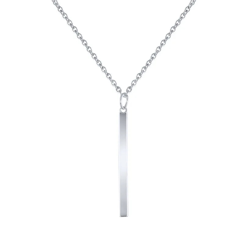 S925 Silver Necklace Geometric Rectangle Pendant Chain for Women