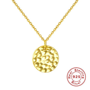 S925 Sterling Silver Round Pendant Necklace Unisex Chain Couple Girls Gift