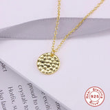 S925 Sterling Silver Round Pendant Necklace Unisex Chain Couple Girls Gift