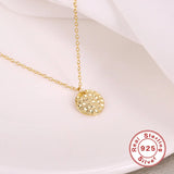 S925 Sterling Silver Round Pendant Necklace Unisex Chain Couple Girls Gift