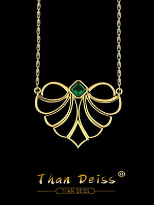 Emerald Zirconia Heart Pendant 925 Silver Necklace