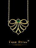 Emerald Zirconia Heart Pendant 925 Silver Necklace