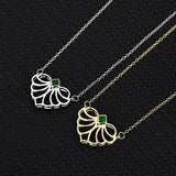 Emerald Zirconia Heart Pendant 925 Silver Necklace