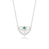 Emerald Zirconia Heart Pendant 925 Silver Necklace