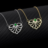 Emerald Zirconia Heart Pendant 925 Silver Necklace
