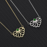 Emerald Zirconia Heart Pendant 925 Silver Necklace