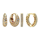 18K Shine Hoops Earrings Zircon Stones Dangling