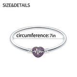 925 Silver Snake Chain Charm Bracelet DIY Gift Women Jewelry