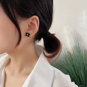 Luxury Flower Geometry Earrings Green Red for Girls