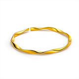 24K Yellow Cycle Open Bracelets for Women Baby Pure 999 Golden Plated Bangles