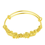 24K Yellow Money Pixiu Transfer Beads Bracelets for Women Baby