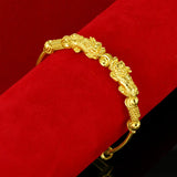 24K Yellow Money Pixiu Transfer Beads Bracelets for Women Baby