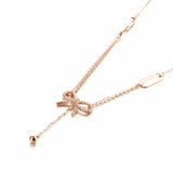Purple Bow Necklace Pendant 14K Rose Jewelry