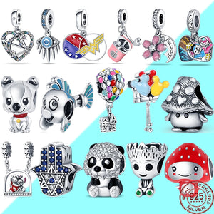 925 Silver Charm Amulet Bracelet DIY Jewelry Beads Pendant