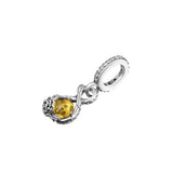 925 Silver Belle Infinity & Rose Flower Pendant for European Bracelets