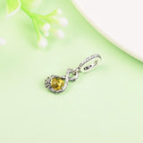 925 Silver Belle Infinity & Rose Flower Pendant for European Bracelets